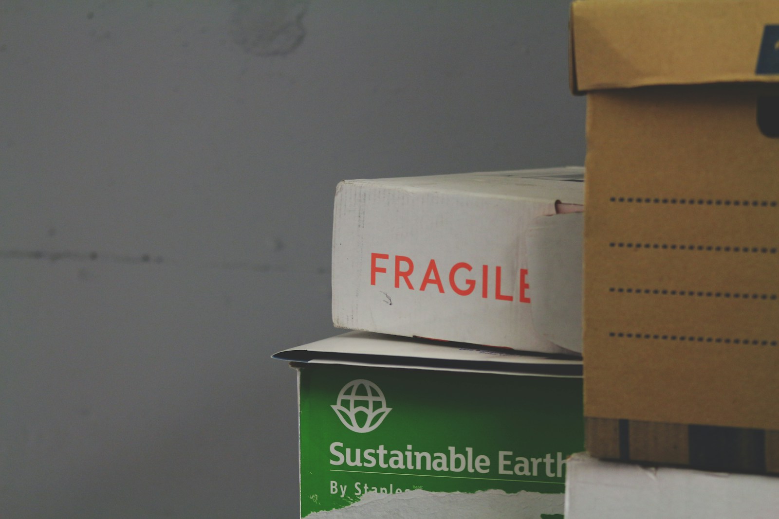 Hassle-Free Moving Experience: white and red Fragile labeled box