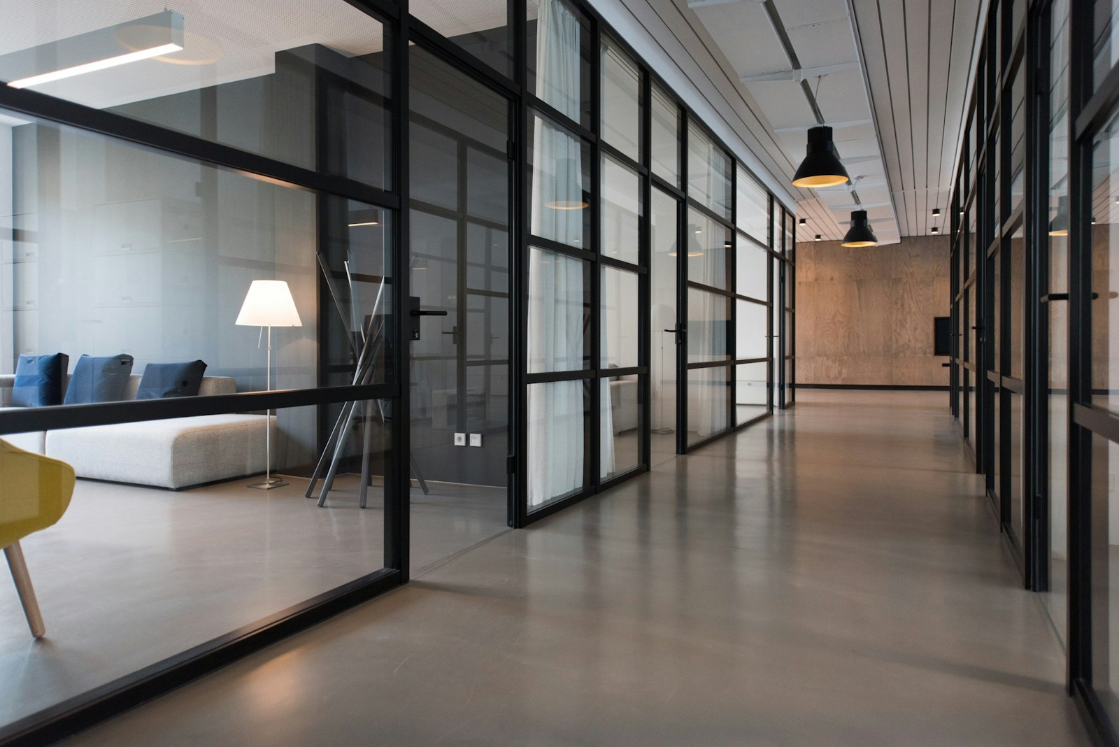 Cleaning Services for Your Springs Move-In: hallway between glass-panel doors