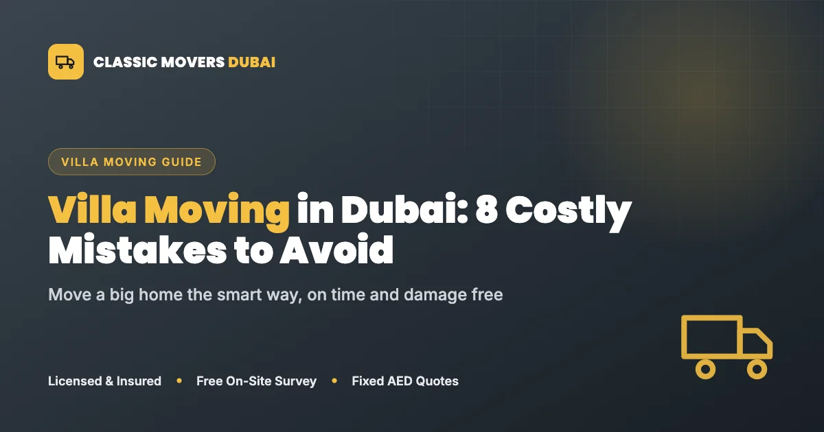 Villa moving in Dubai mistakes to avoid - Classic Movers Dubai