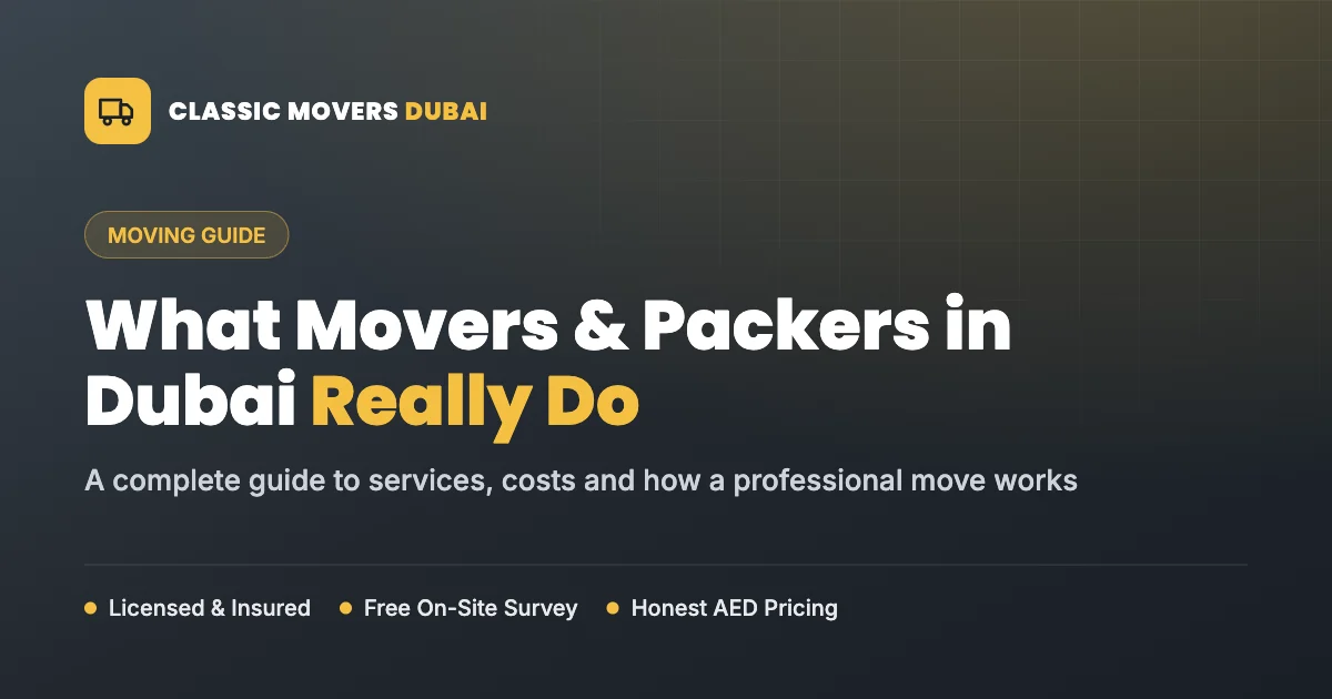 What movers and packers in Dubai actually do - Classic Movers Dubai guide