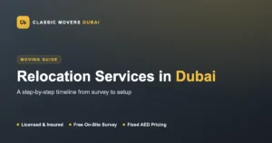 Relocation services in Dubai step-by-step timeline, Classic Movers Dubai