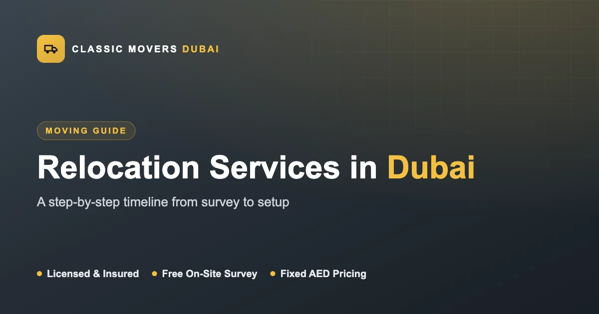 Relocation services in Dubai step-by-step timeline, Classic Movers Dubai