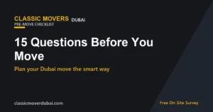 Checklist of questions to answer before moving in Dubai